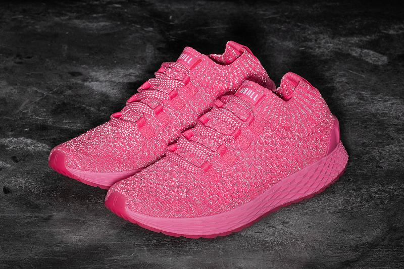 Nobull Neon Reflective Knit Runner Women's Running Shoes Pink | USA F1804D